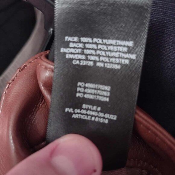 NWT Wilfred Melina Faux Leather Brown High Rise Straight Leg Pants Size 4 $148. - Picture 7 of 7